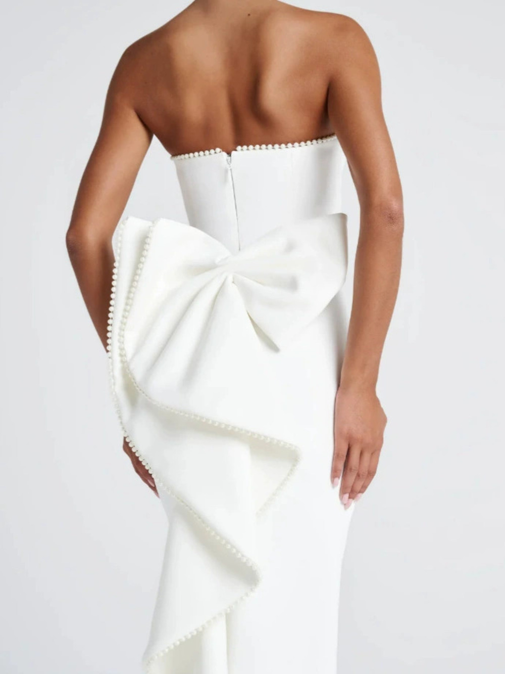 Zara Strapless Backless Bow A-Line Mini Dress Spring Summer